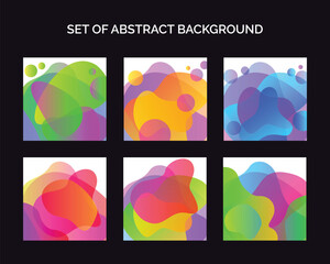 Abstract modern graphic background set. Gradient abstract banners with flowing liquid shapes