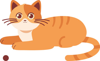 Cute Orange Cat Lying Down 