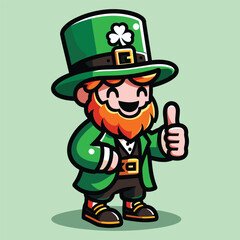 Free vector cute character celebrate st patrick's day 2024 cartoon vector flat isolated illustration