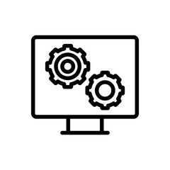 PC computer settings vector icon