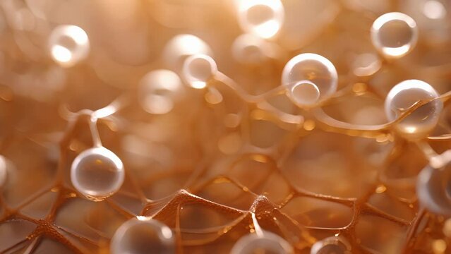 A closeup of the intricate web of yeast cells responsible for fermenting gs into wine.