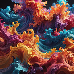 Fototapeta na wymiar colorful wave cloud abstract, 3D twirl wavy full color cloud