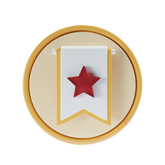 bookmark with round background 3d icon