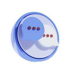 bubble chat with round background 3d icon