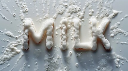 the word milk spelled out with milk