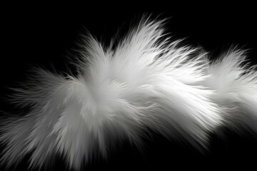 Obraz premium white feather on black background made by midjourney