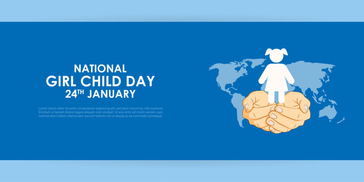 Vector illustration of National Girl Child Day social media feed template