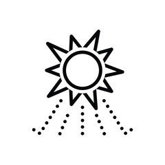 Black line icon for sunlight 