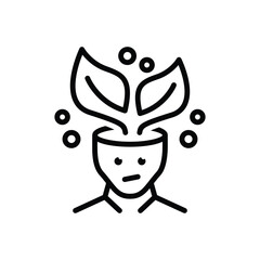 Black line icon for think green 