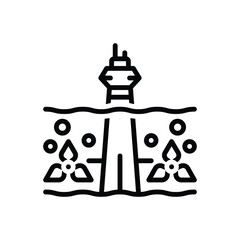 Black line icon for tidal power 