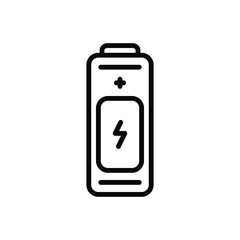 Black line icon for battery 