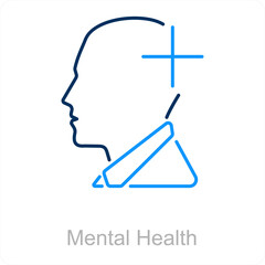 Mental Health and brain icon concept
