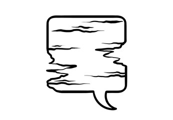 wood texture bubble chat line art illustration