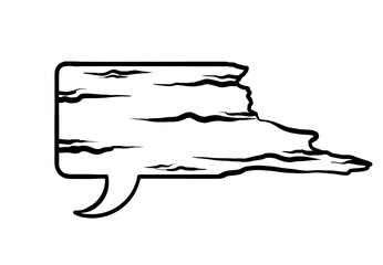wood texture bubble chat line art illustration