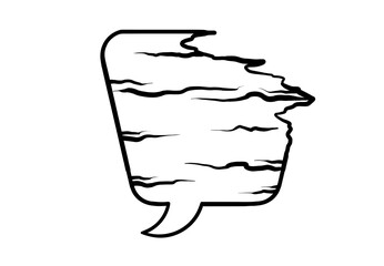 wood texture bubble chat line art illustration