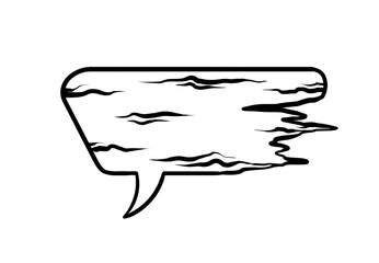 wood texture bubble chat line art illustration