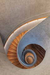 Modern spiral staircase. Contemporary architecture abstract background