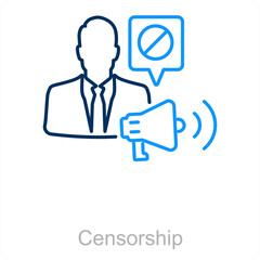 Censorship and censor icon concept