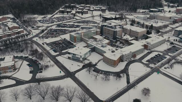 Research Institute And Faculty Of Sciences At The University of Sherbrooke In Quebec, Canada. - aerial shot