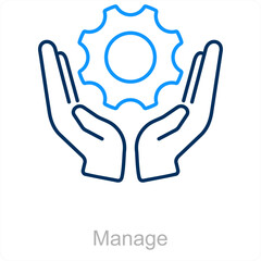 Manage and cloud management icon concept