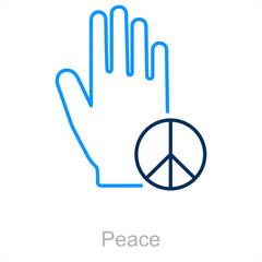 Peace and silence icon concept