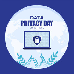Vector illustration of Data Privacy Day social media feed template