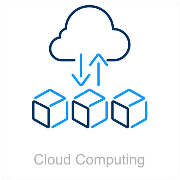 Cloud computing and cloud icon concept