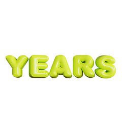 Years 3D Rendering Green Lime Balloon Text Label