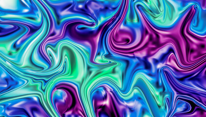 Illustration of a holographic neon foil with color gradient. Abstract background. - Holographic foil.