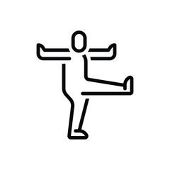 Black line icon for physical