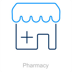 Pharmacy and store icon concept