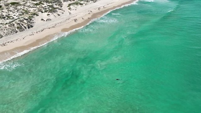 scarborough waves turquoise sea 4k drone footage australia perth