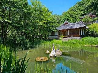 산사의 연못