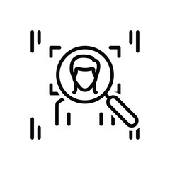 Black line icon for identification 