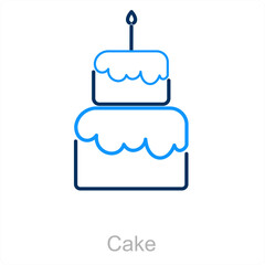 Cake and birthday icon concept
