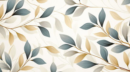Fototapeta premium vintage luxury seamless floral background with golden leaves
