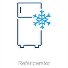Refrigerator  and food icon concept 