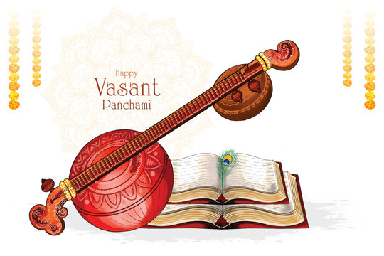 Happy vasant panchami celebration card background