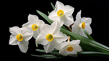 narcissus beauties transparent white background