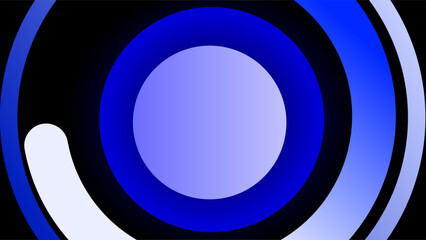 Bevel blue circle with rotating outlines copy space frame presentation background.