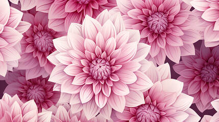 seamless floral pattern with delicate hand drawn dahlia