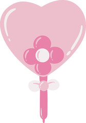 Cute Heart Balloon Twisted Isolated Illustration