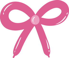 Cute Ribbon Balloon Twisted Isolated Illustration