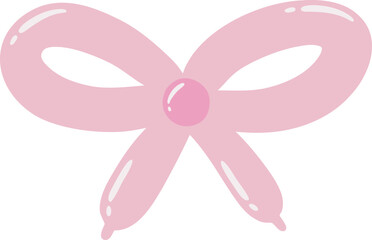 Cute Ribbon Balloon Twisted Isolated Illustration