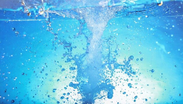 水がスプラッシュする水面、炭酸水や洗浄イメージの爽やかな水飛沫画像