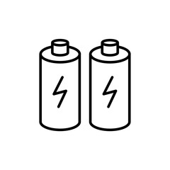Battery power outline icons, minimalist vector illustration ,simple transparent graphic element .Isolated on white background