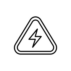 Electrical warning outline icons, minimalist vector illustration ,simple transparent graphic element .Isolated on white background