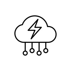 Cloud power outline icons, minimalist vector illustration ,simple transparent graphic element .Isolated on white background