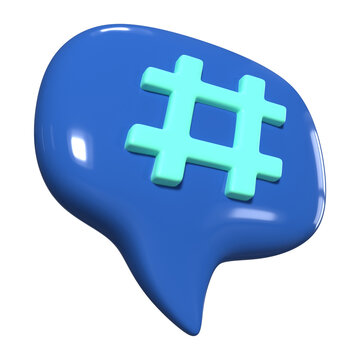 Hashtag 3D Illustration Icon