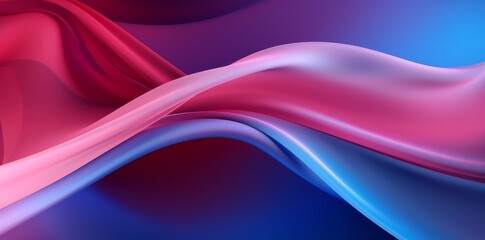 Fototapeta premium Purple and blue waves along a black background, future tech background